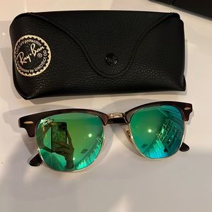 RAYBAN Green Clubmaster Sunglasses